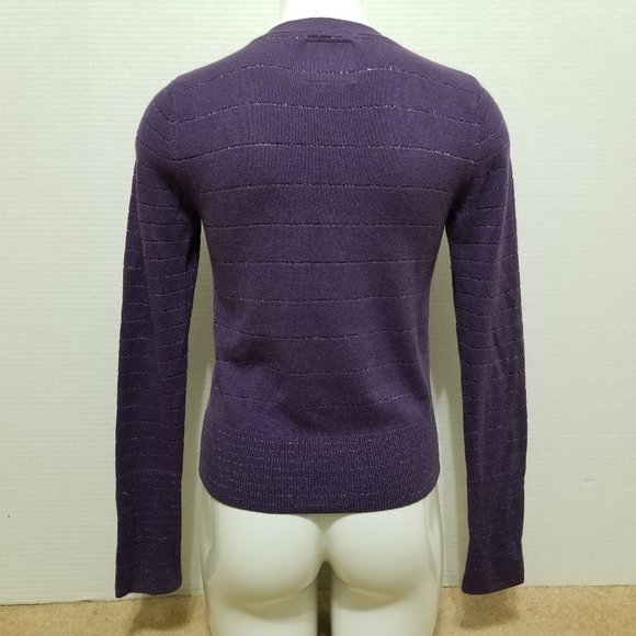 American Eagle cardigan Small metallic stripe knit button front sweater - Picture 3 of 12